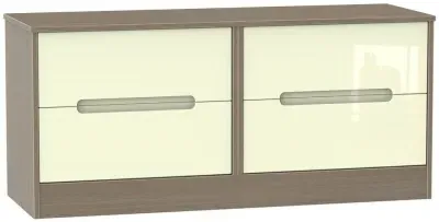 Monaco Bed Box with Storage - Cream, Walnut