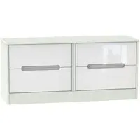 Monaco Bed Box with Storage - White Gloss, Cashmere