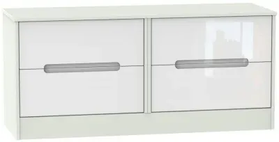 Monaco Bed Box with Storage - White Gloss, Cashmere