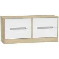 Monaco Bed Box with Storage - White, Oak Effect