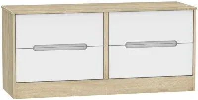 Monaco Bed Box with Storage - White, Oak Effect