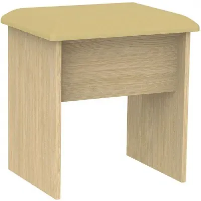 Monaco Padded Dressing Stool - Light Oak