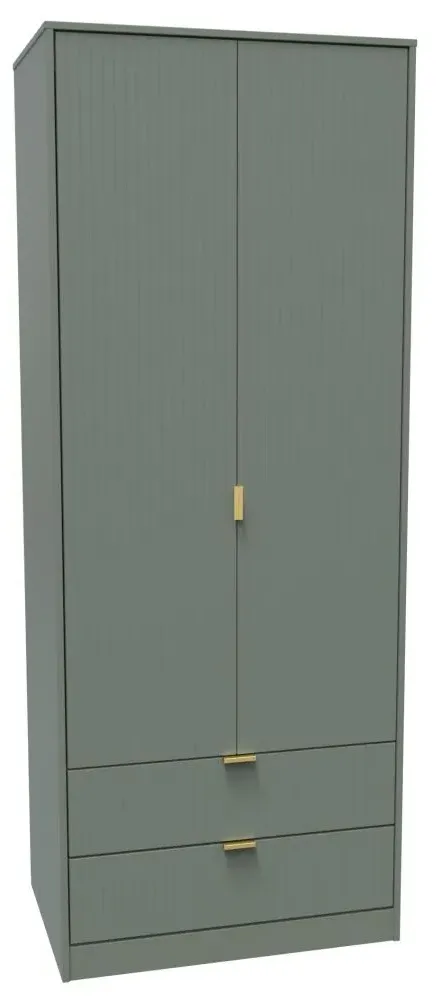 Nashville 2 Door 2 Drawer Tall Wardrobe - Reed Green