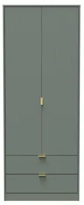Nashville 2 Door 2 Drawer Tall Wardrobe - Reed Green image