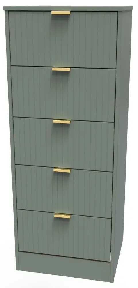 Nashville 5 Drawer Narrow Chest - Reed Green