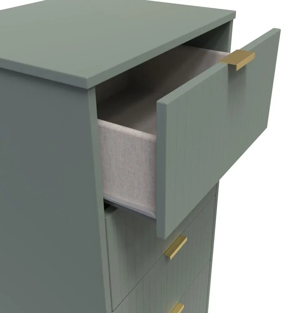 Nashville 5 Drawer Narrow Chest - Reed Green
