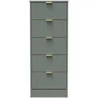 Nashville 5 Drawer Narrow Chest - Reed Green