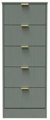 Nashville 5 Drawer Narrow Chest - Reed Green image