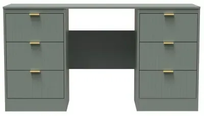 Nashville 6 Drawer Double Dressing Table - Reed Green
