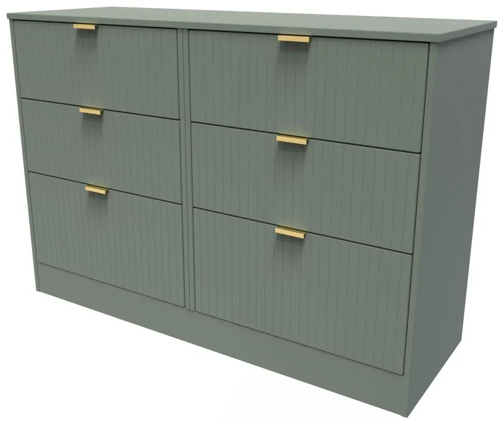 Nashville 6 Drawer Midi Chest - Reed Green