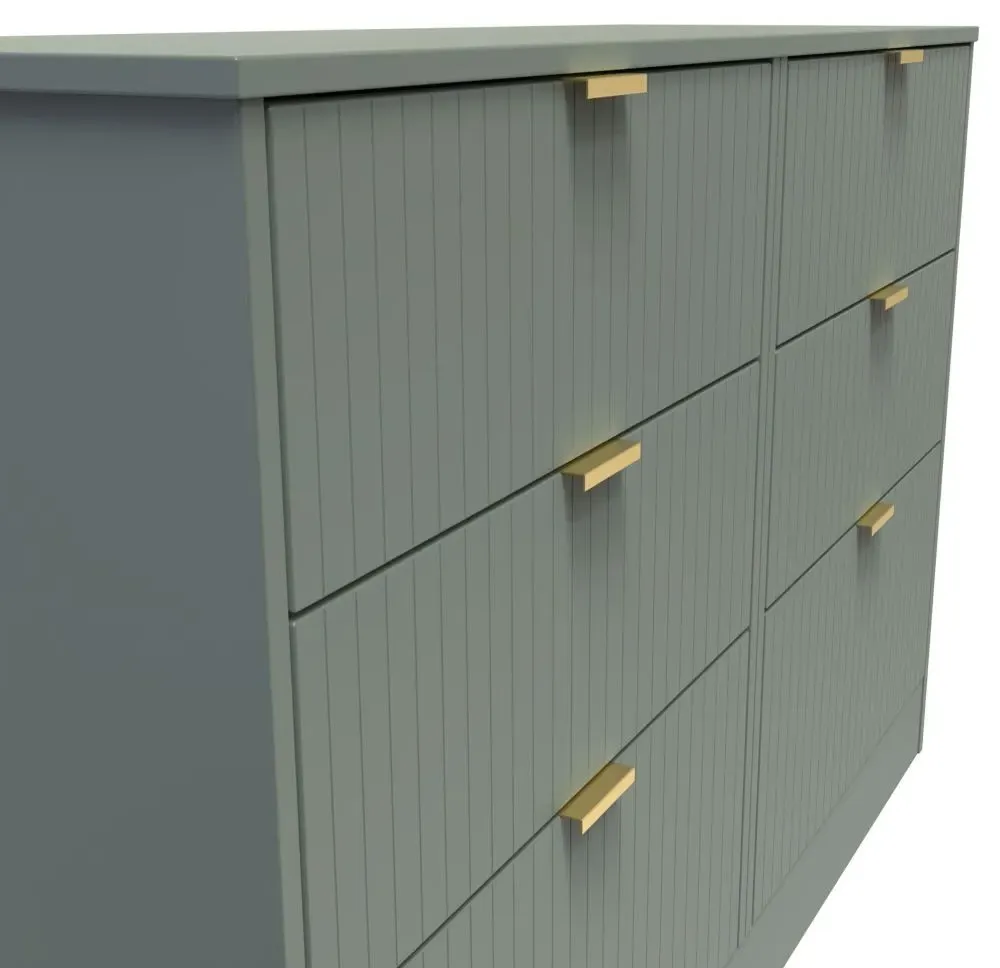 Nashville 6 Drawer Midi Chest - Reed Green