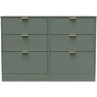 Nashville 6 Drawer Midi Chest - Reed Green