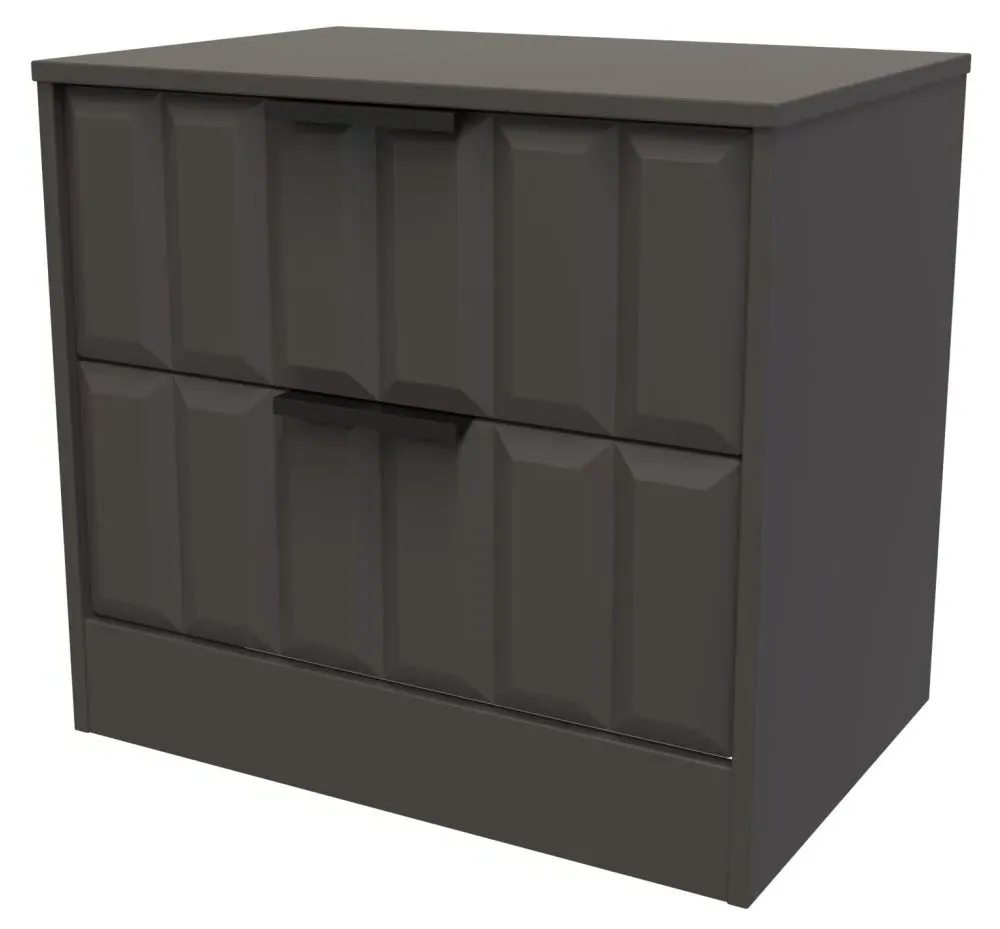 New York 2 Drawer Bedside Cabinet - Graphite