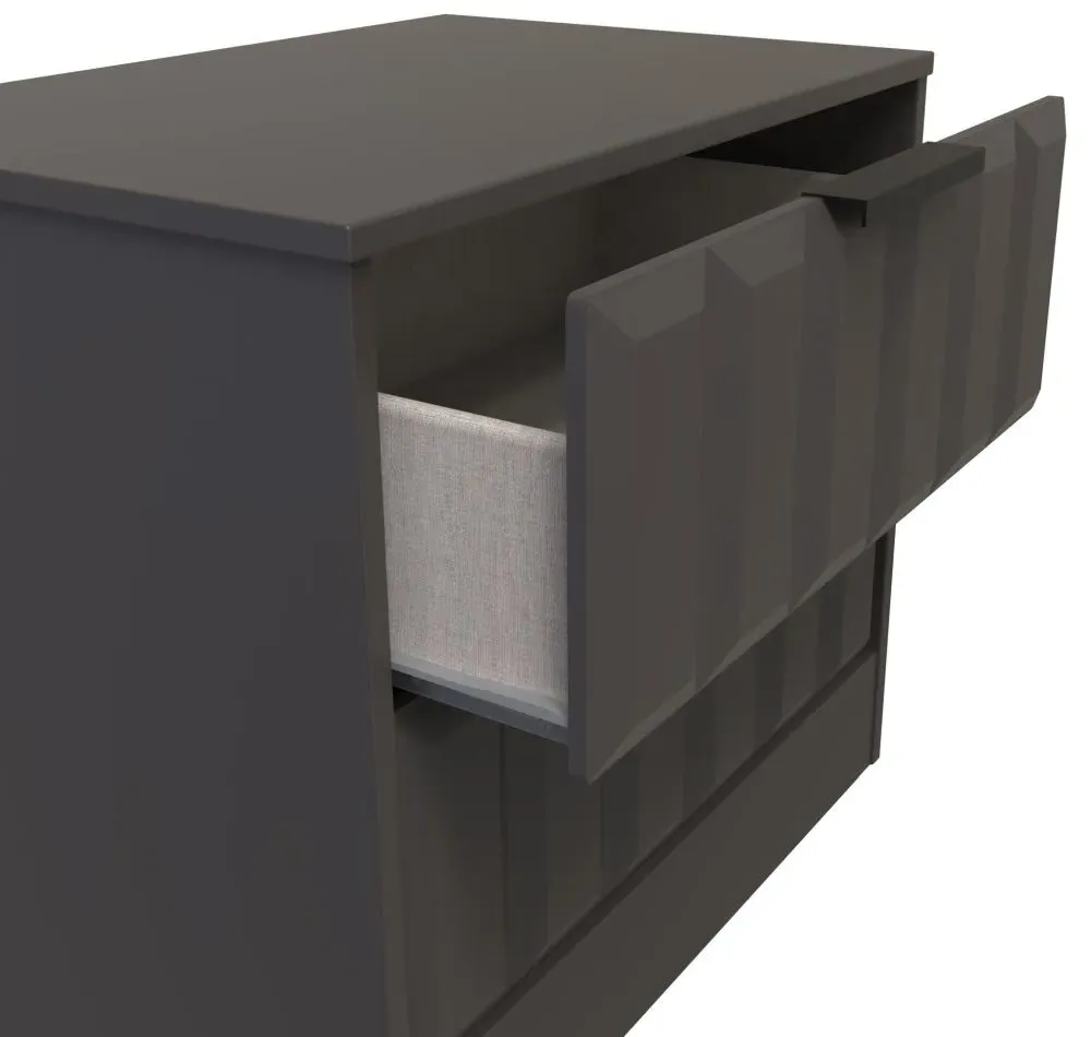 New York 2 Drawer Bedside Cabinet - Graphite