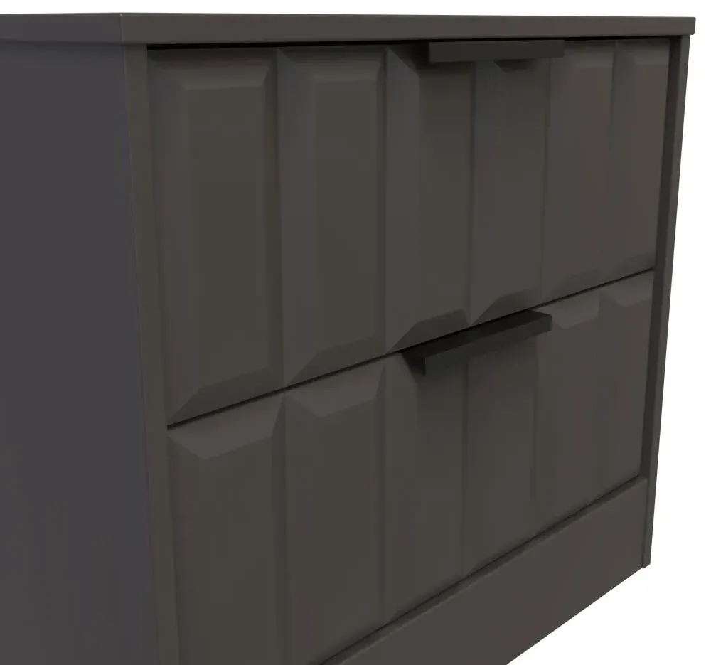 New York 2 Drawer Bedside Cabinet - Graphite