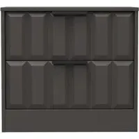 New York 2 Drawer Bedside Cabinet - Graphite