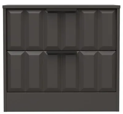 New York 2 Drawer Bedside Cabinet - Graphite