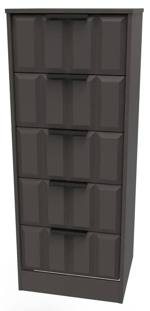 New York 5 Drawer Narrow Chest - Graphite