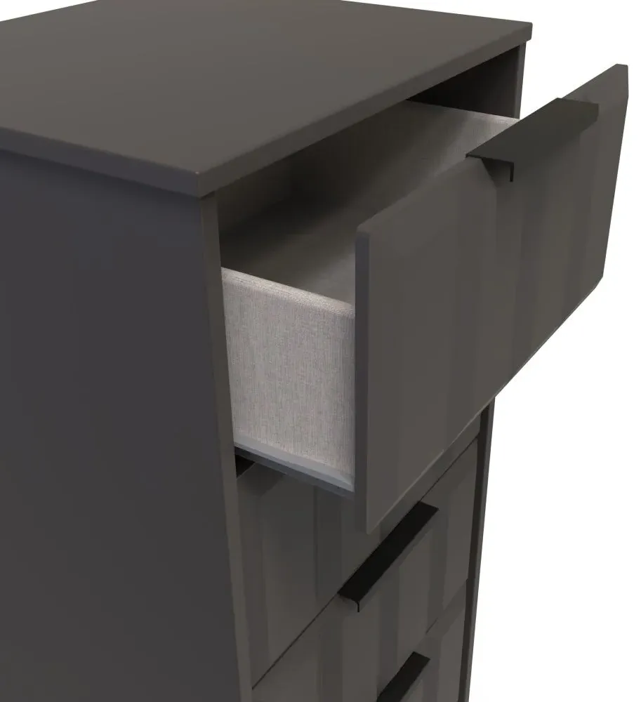 New York 5 Drawer Narrow Chest - Graphite