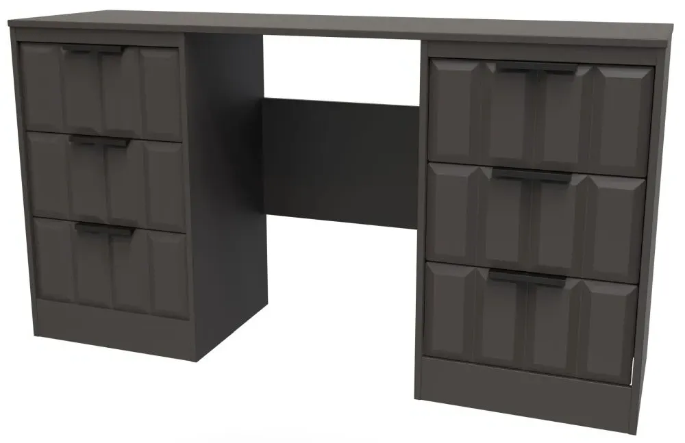 New York 6 Drawer Double Dressing Table - Graphite