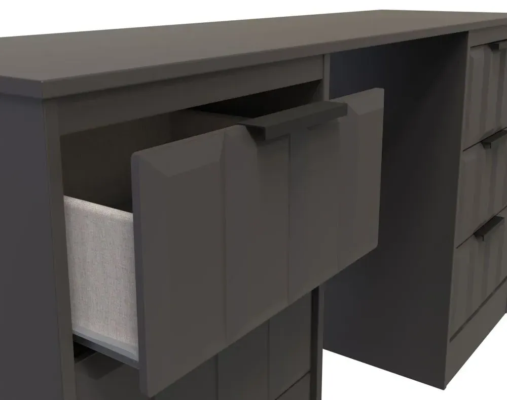 New York 6 Drawer Double Dressing Table - Graphite