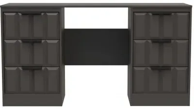 New York 6 Drawer Double Dressing Table - Graphite