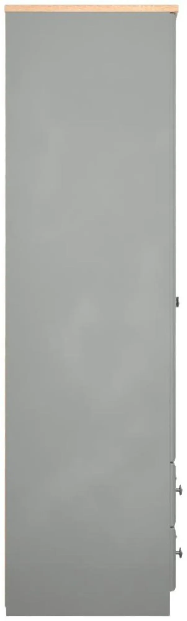 Norfolk 2 Door 2 Drawer Double Wardrobe - Grey, Oak Effect