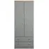 Norfolk 2 Door 2 Drawer Double Wardrobe - Grey, Oak Effect