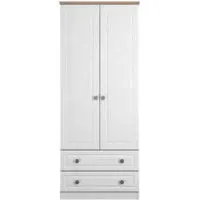 Norfolk 2 Door 2 Drawer Double Wardrobe - White, Oak