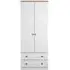 Norfolk 2 Door 2 Drawer Double Wardrobe - White, Oak