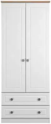 Norfolk 2 Door 2 Drawer Double Wardrobe - White, Oak image