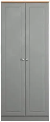 Norfolk 2 Door Wardrobe - Grey, Oak Effect