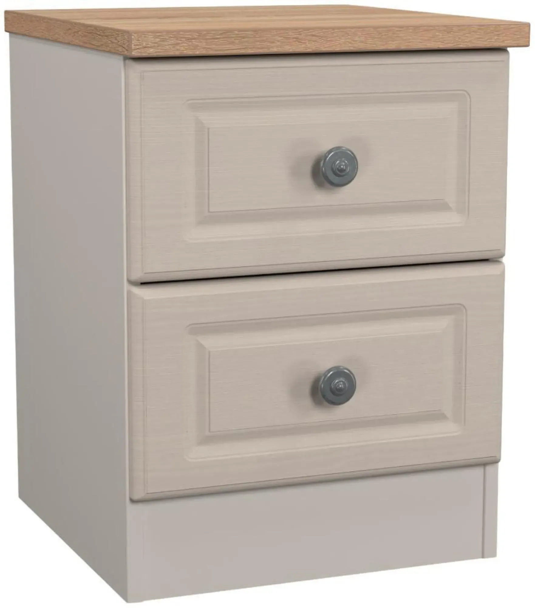 Norfolk 2 Drawer Bedside Cabinet - Cashmere, Oak Effect