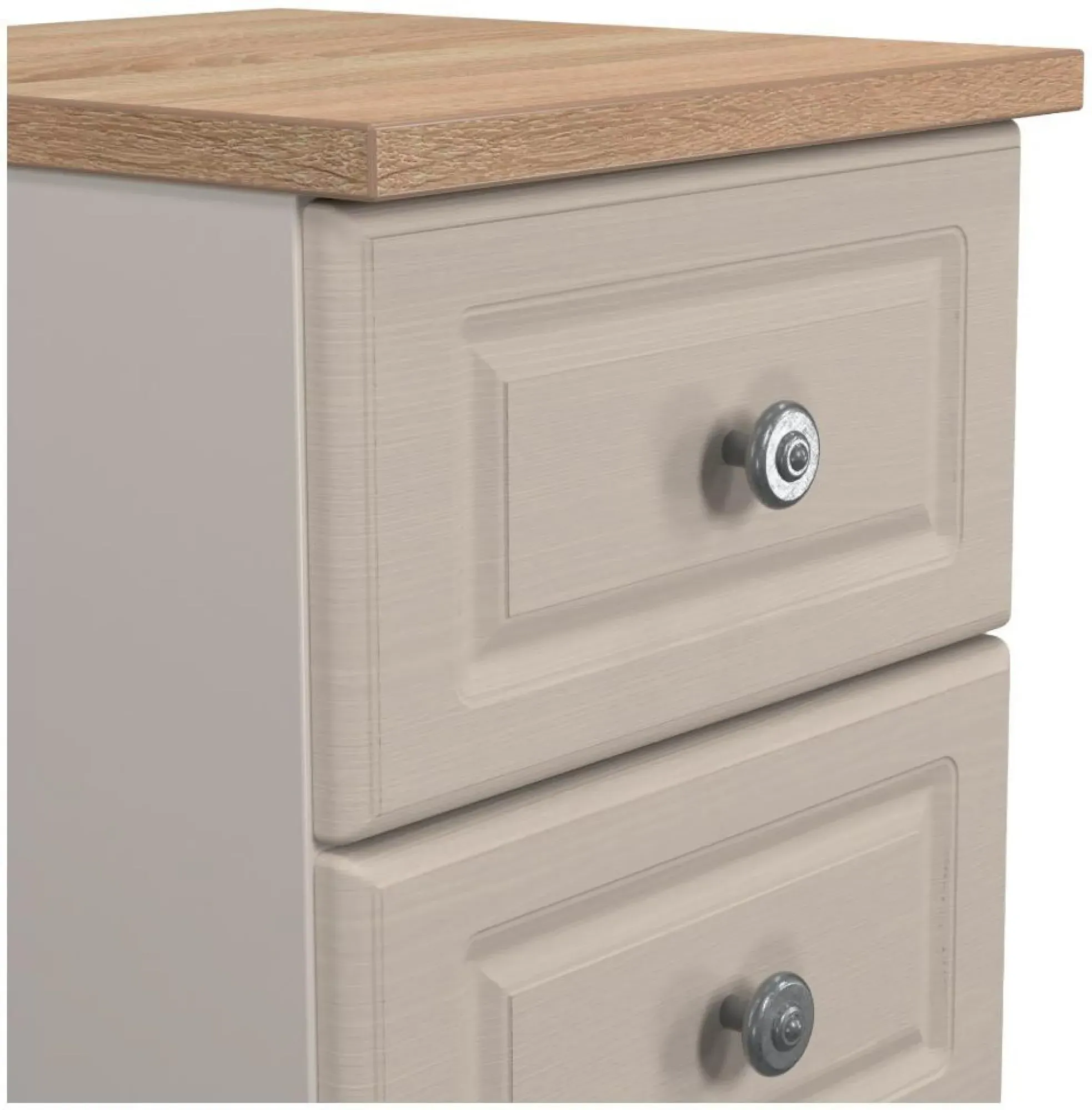 Norfolk 2 Drawer Bedside Cabinet - Cashmere, Oak Effect