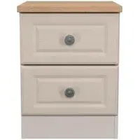 Norfolk 2 Drawer Bedside Cabinet - Cashmere, Oak Effect