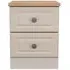 Norfolk 2 Drawer Bedside Cabinet - Cashmere, Oak Effect