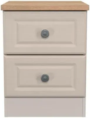 Norfolk 2 Drawer Bedside Cabinet - Cashmere, Oak Effect image