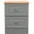 Norfolk 2 Drawer Bedside Cabinet - Grey, Oak Effect
