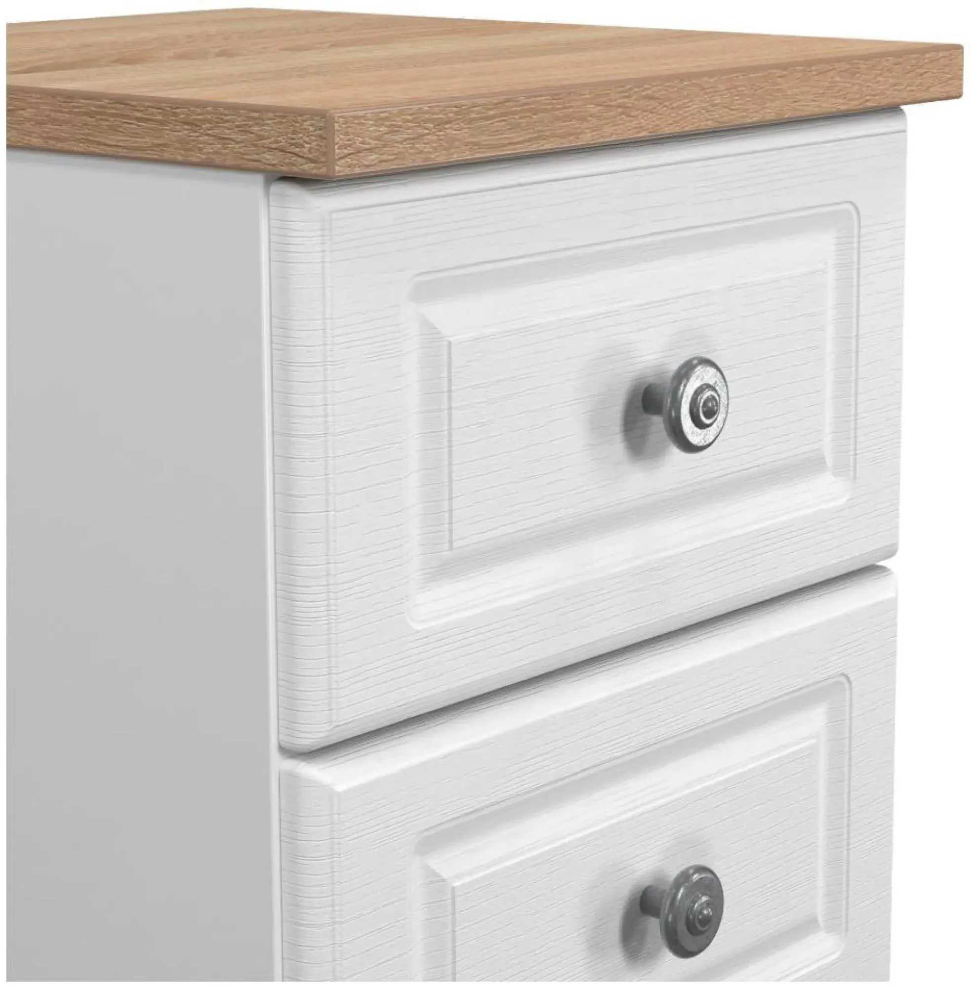 Norfolk 2 Drawer Bedside Cabinet - White, Oak