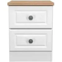 Norfolk 2 Drawer Bedside Cabinet - White, Oak