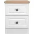 Norfolk 2 Drawer Bedside Cabinet - White, Oak