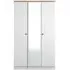 Norfolk 3-Door Wardrobe with Mirror - White