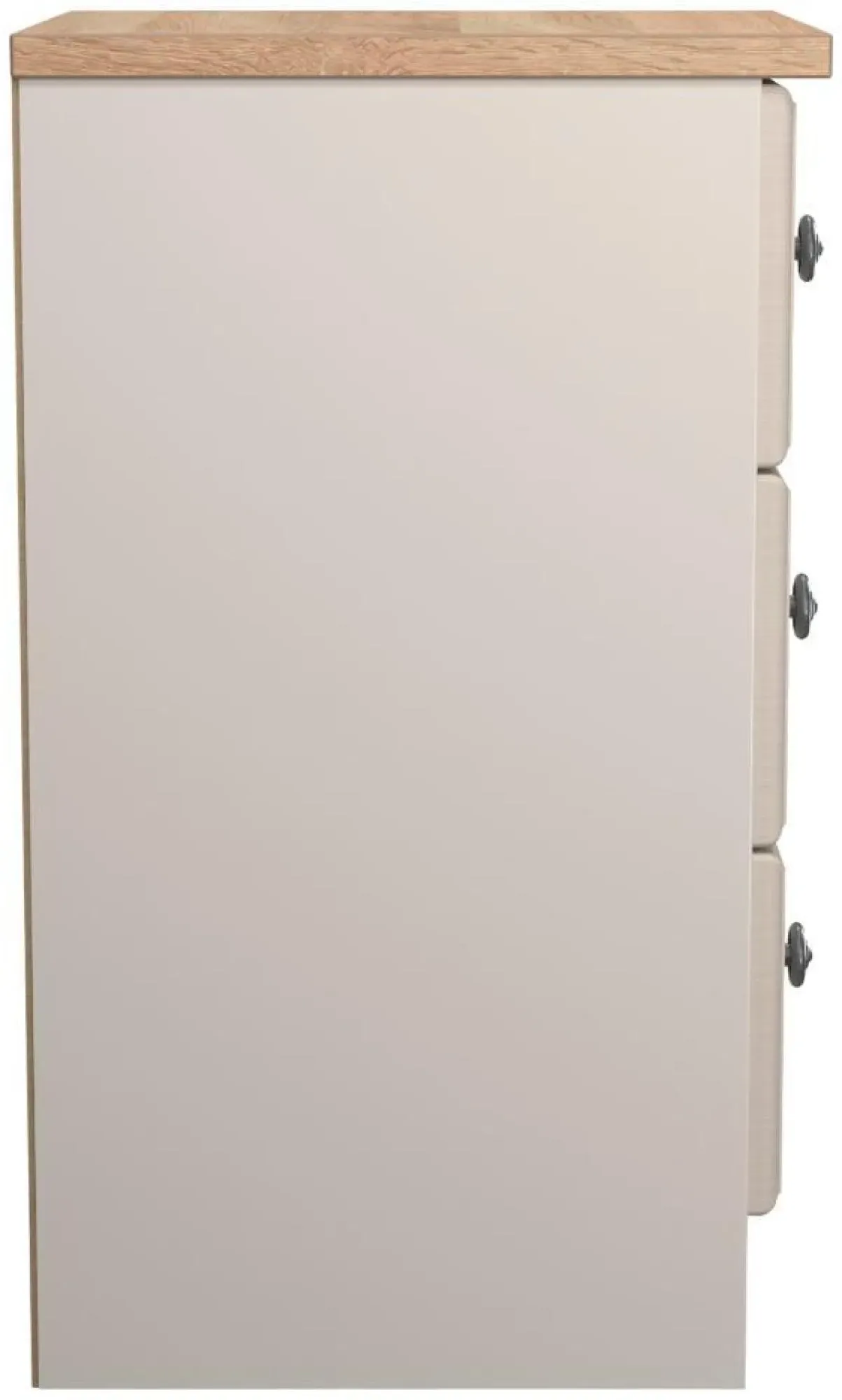 Norfolk 3 Drawer Bedside Cabinet - Cashmere, Oak