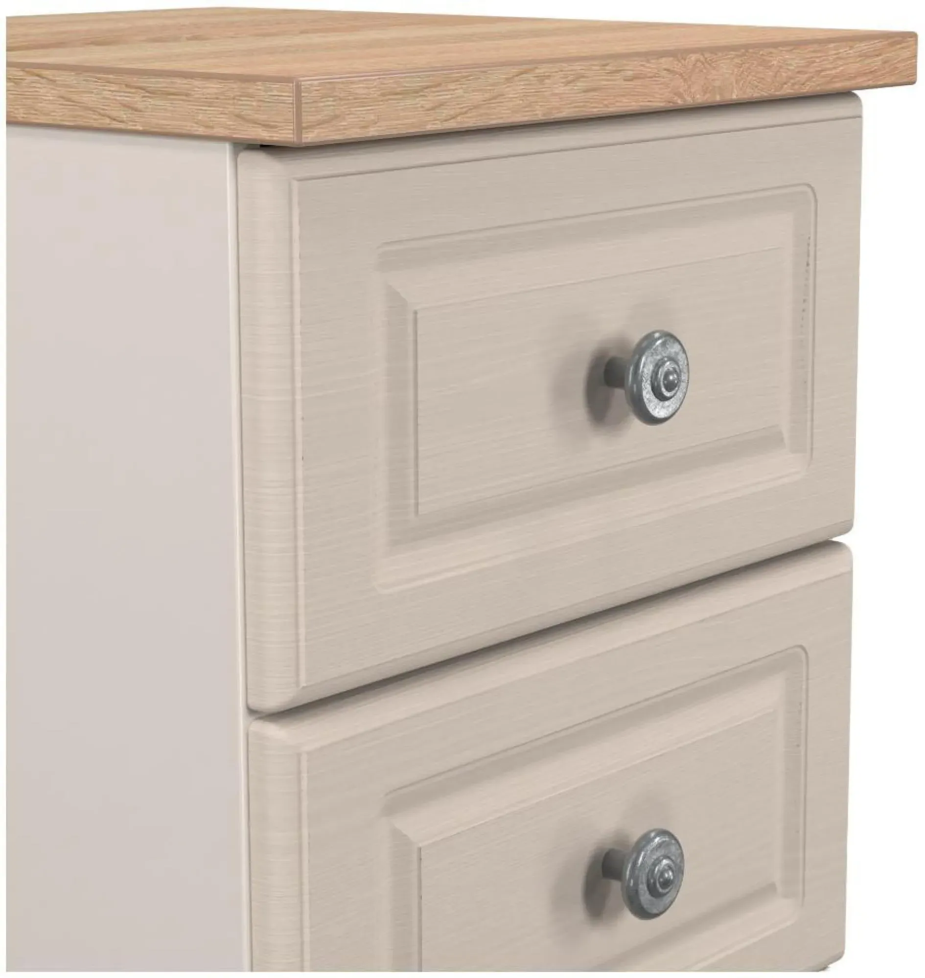 Norfolk 3 Drawer Bedside Cabinet - Cashmere, Oak