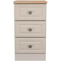 Norfolk 3 Drawer Bedside Cabinet - Cashmere, Oak