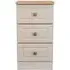 Norfolk 3 Drawer Bedside Cabinet - Cashmere, Oak