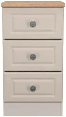 Norfolk 3 Drawer Bedside Cabinet - Cashmere, Oak image