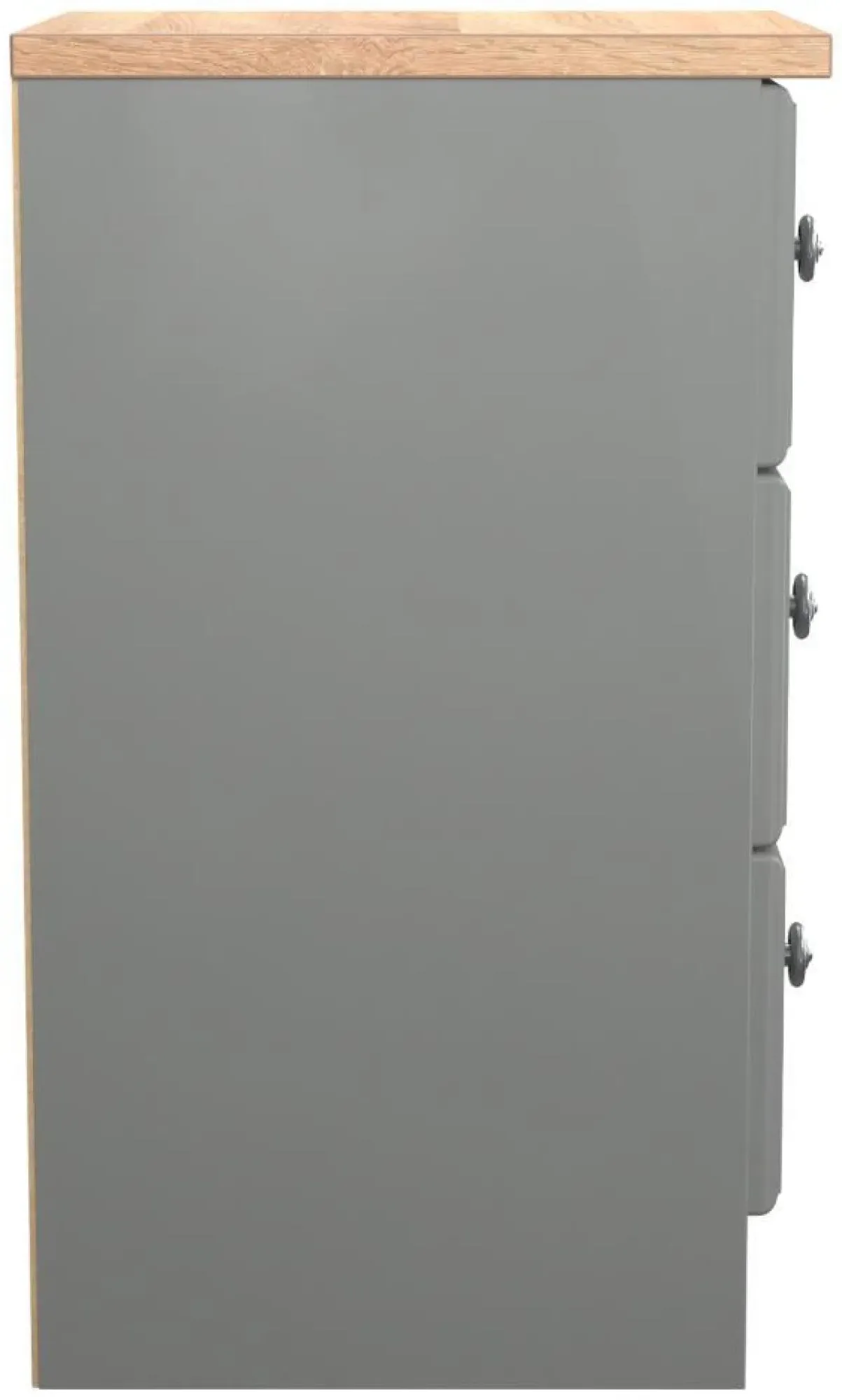 Norfolk 3 Drawer Bedside Cabinet - Grey, Oak