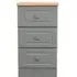 Norfolk 3 Drawer Bedside Cabinet - Grey, Oak