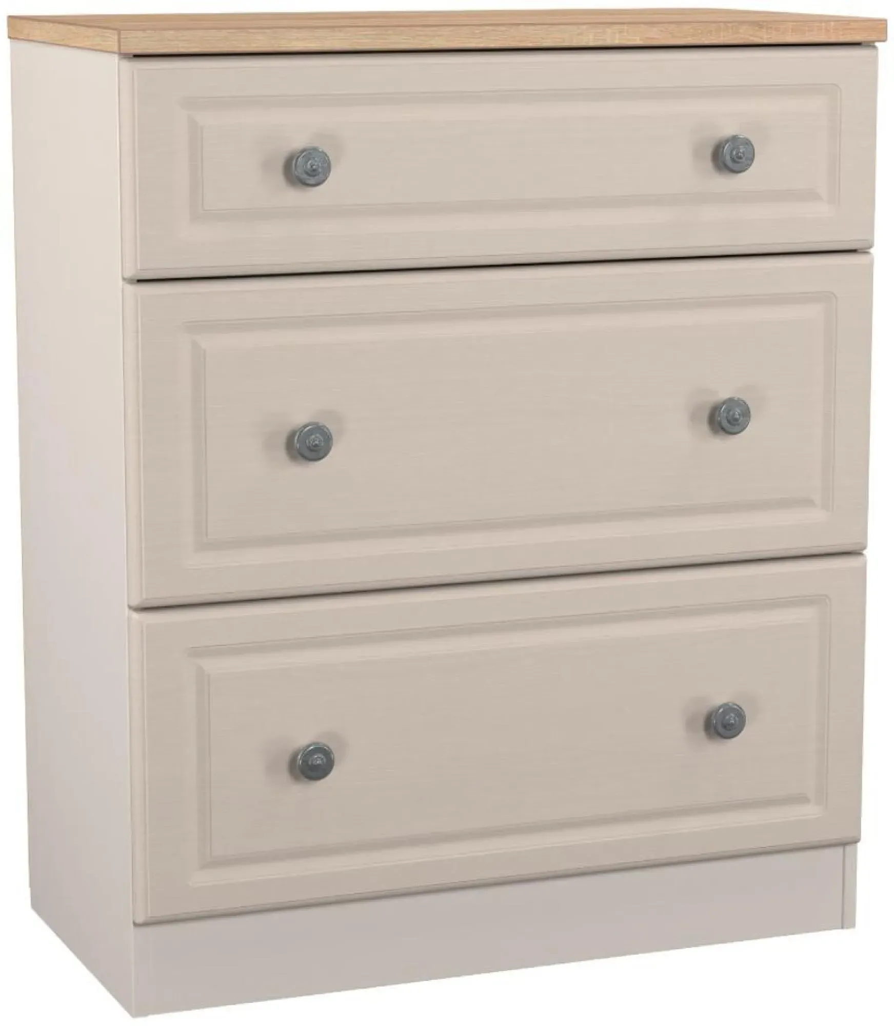 Norfolk 3 Drawer Deep Chest - Cashmere, Oak